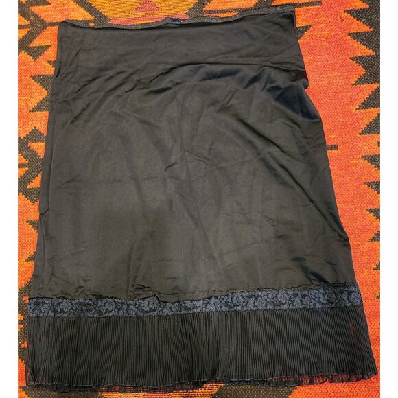 Vanity Fair Navy Lace & Pleated Hem Slip Skirt - Picture 1 of 7